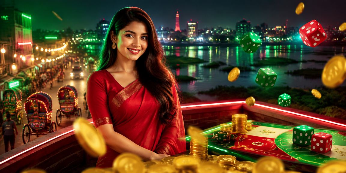 ঢাকায় ডাইস গেমে বাংলাদেশের জাতীয় রঙের প্রতীকী উপস্থাপনা