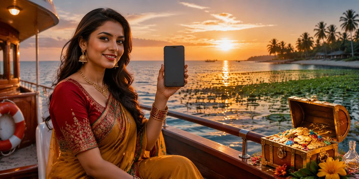 সেন্ট মার্টিন দ্বীপে সমুদ্র সৈকতে মোবাইল ক্যাসিনো উপভোগ করছেন একজন পর্যটক